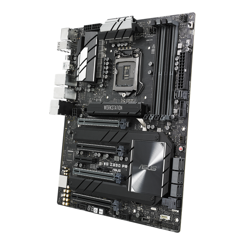 WS Z390 PRO motherboard, left side view