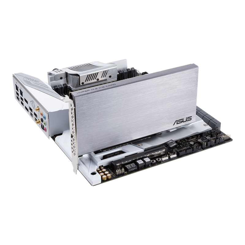 Prime X299 Edition 30 front view, tilted 45 degrees, I/O ports