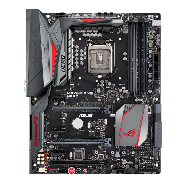 MAXIMUS VIII HERO motherboard, front view 